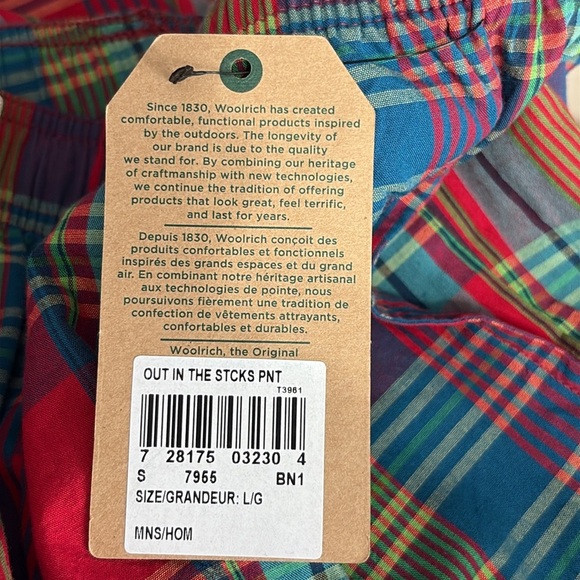 Woolrich Out In The Sticks Plaid Cotton Pajama Lounge Pant - NEW - Size Large - Picture 9 of 9